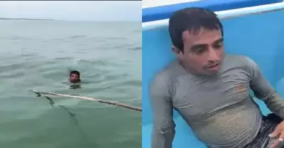 Pescador rescatado en Tumbes.