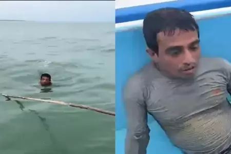 Pescador rescatado en Tumbes.