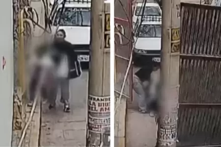 Madre e hijo se salvan de morir tras cada de puerta