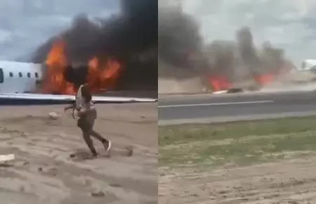 Avin de ministro africano en llamas.