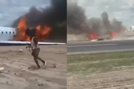 Avin de ministro africano en llamas.