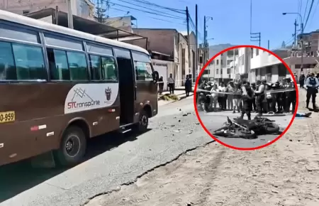 Joven motociclista fallece tras impactar con bus de transporte pblico