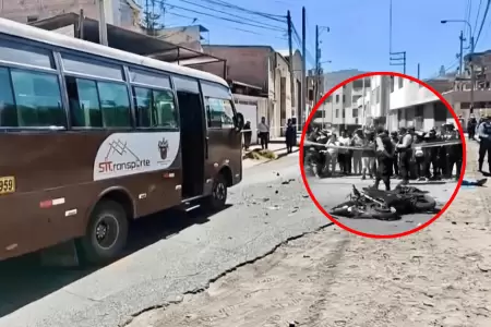 Joven motociclista fallece tras impactar con bus de transporte pblico
