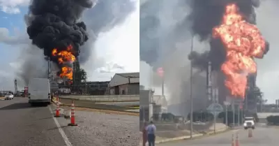 Incendio en planta petrolera de Venezuela.