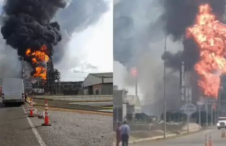 Incendio en planta petrolera de Venezuela.