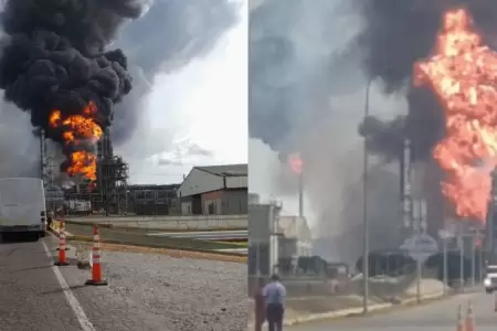 Incendio en planta petrolera de Venezuela.