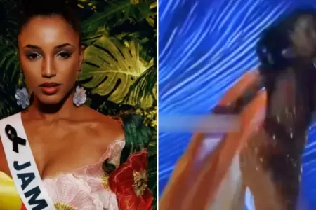 Miss Jamaica se cae en preliminar del Miss Universo 2025