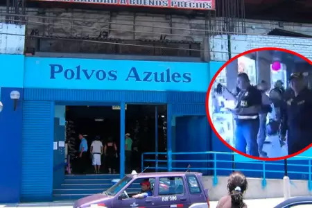 Operativo policial en centro comercial Polvos Azules.