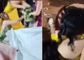 Pelea por el ramo en plena boda termina dejando a la novia en el piso frente a todos los invitados