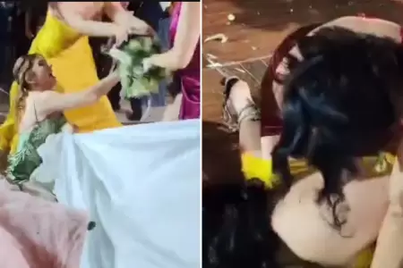 Pelea por el ramo en plena boda
