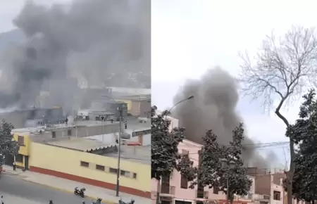Reportan fuerte incendio cerca a asilo Hogar Canevaro en el Rmac