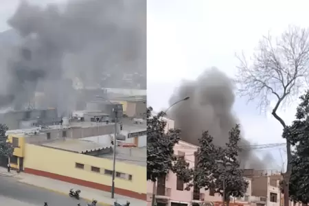 Reportan fuerte incendio cerca a asilo Hogar Canevaro en el Rmac