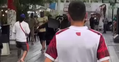 Hinchas de Flamengo y Palmeiras se agarraron a golpes en Miraflores.