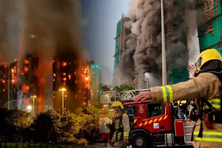 Incendio en edificios en Hong Kong