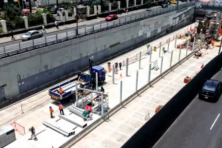 Obras en la Va Expresa Grau.