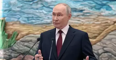 Vladimir Putin durante su conferencia de prensa en Kirguistn.