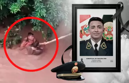 PNP lament la muerte del joven suboficial tras salvar a dos personas en el ro