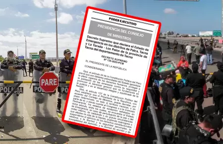 Gobierno oficializa estado de emergencia en Tacna frente a crisis migratoria.