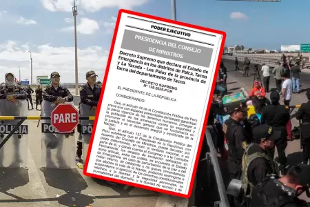Gobierno oficializa estado de emergencia en Tacna frente a crisis migratoria.