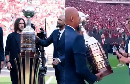 La INSLITA reaccin de Carles Puyol al negarse a levantar el trofeo en el Monum