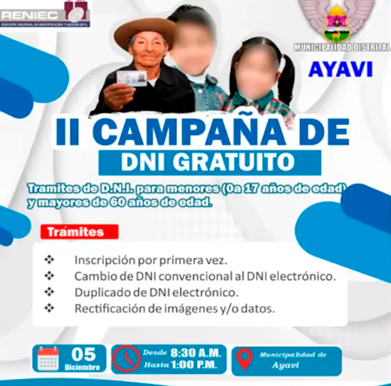 Campaña gratuita en Huancavelica.