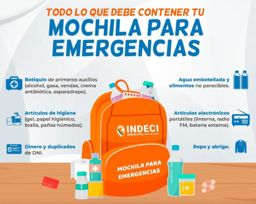 Mochila de emergencia.