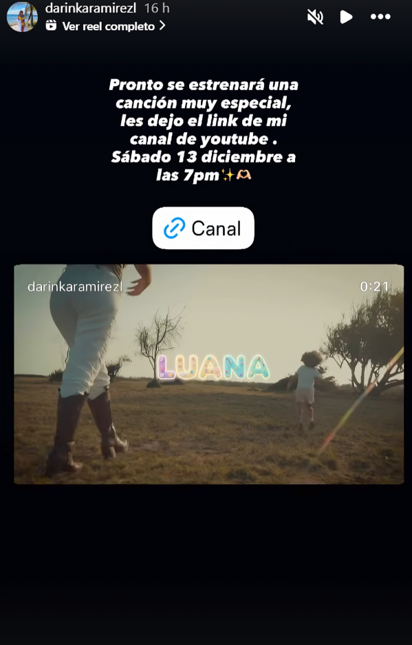 Publicaci�n de Darinka Ram�rez sobre la canci�n que estrenar�