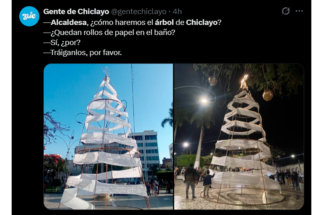 Ciudadanos compararon la tela del árbol con papel higiénico