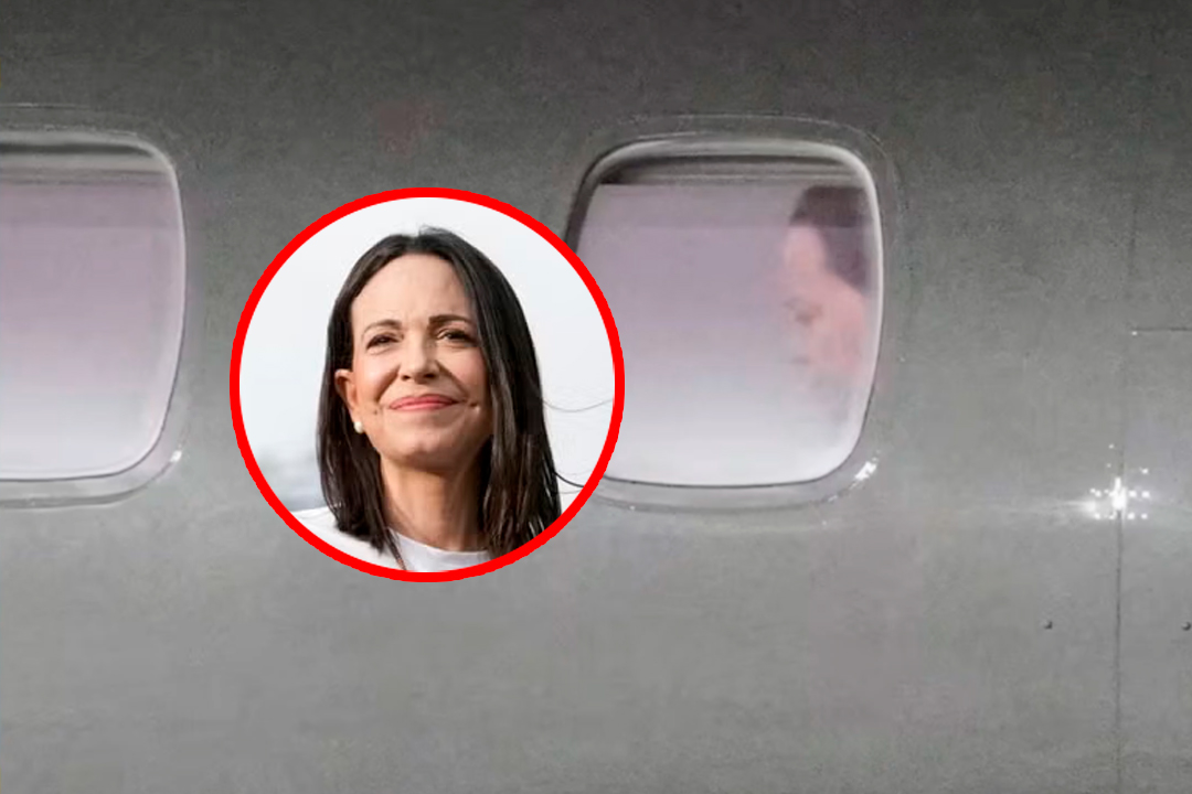 María Corina Machado llega en avión a Noruega.