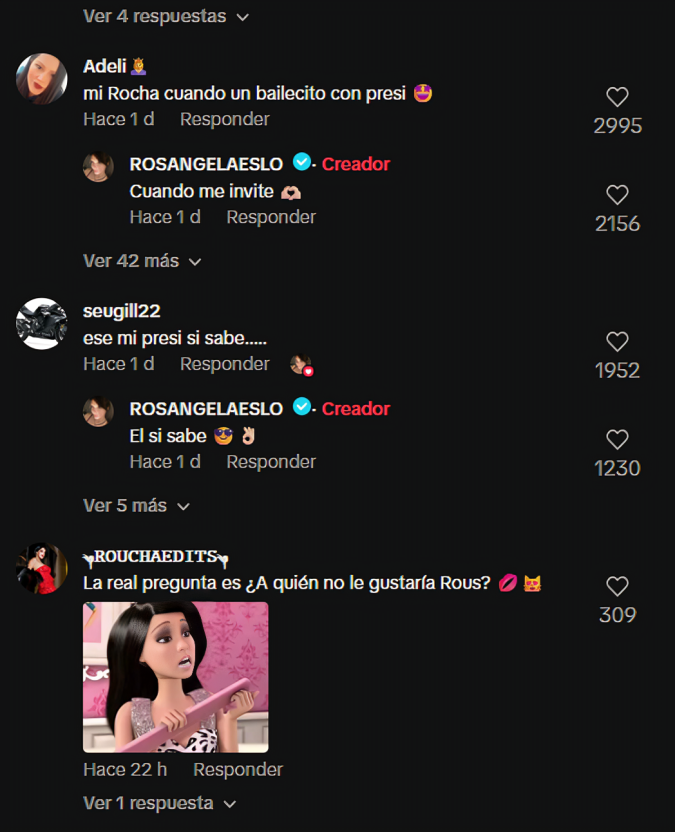 Respuesta de Rosángela Espinoza