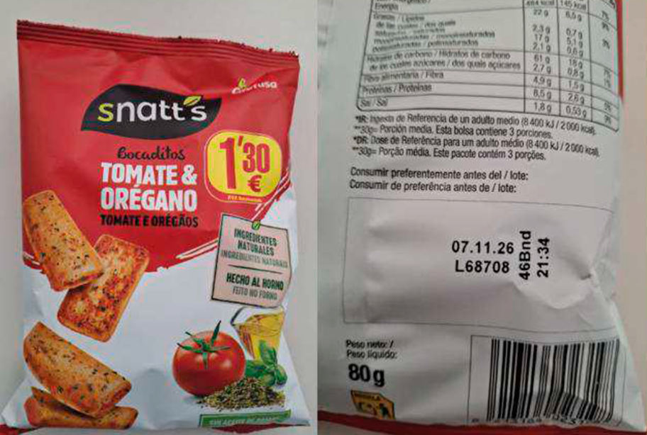 Alerta por posible presencia de partículas metálicas en bocaditos.