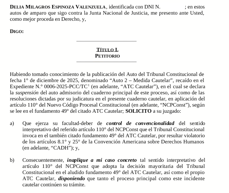 Pide inaplicar decisión del TC