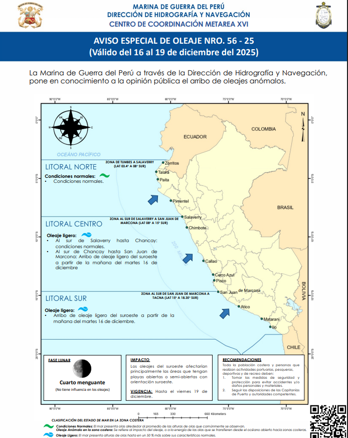 Aviso Especial de Oleaje Ligero N.�56 -25.