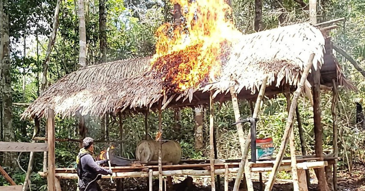 Golpe a la minería ilegal en Loreto: Cinco campamentos e insumos fueron destruidos en el río Nanay