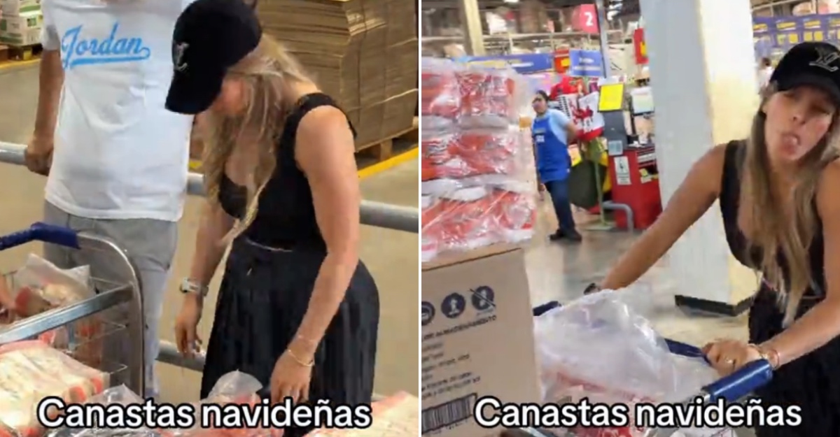 Alejandra Baigorria sorprende con gigantes canastas navideñas para sus trabajadores