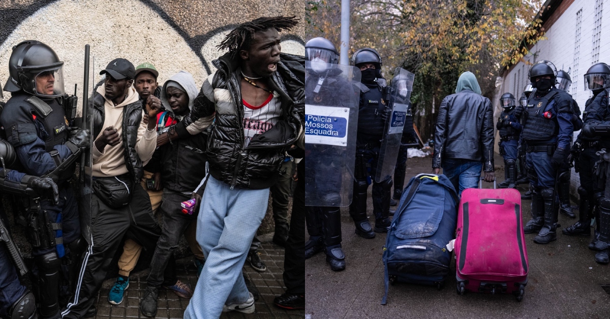 Más de 400 inmigrantes fueron desalojados de un antiguo instituto que invadieron por años