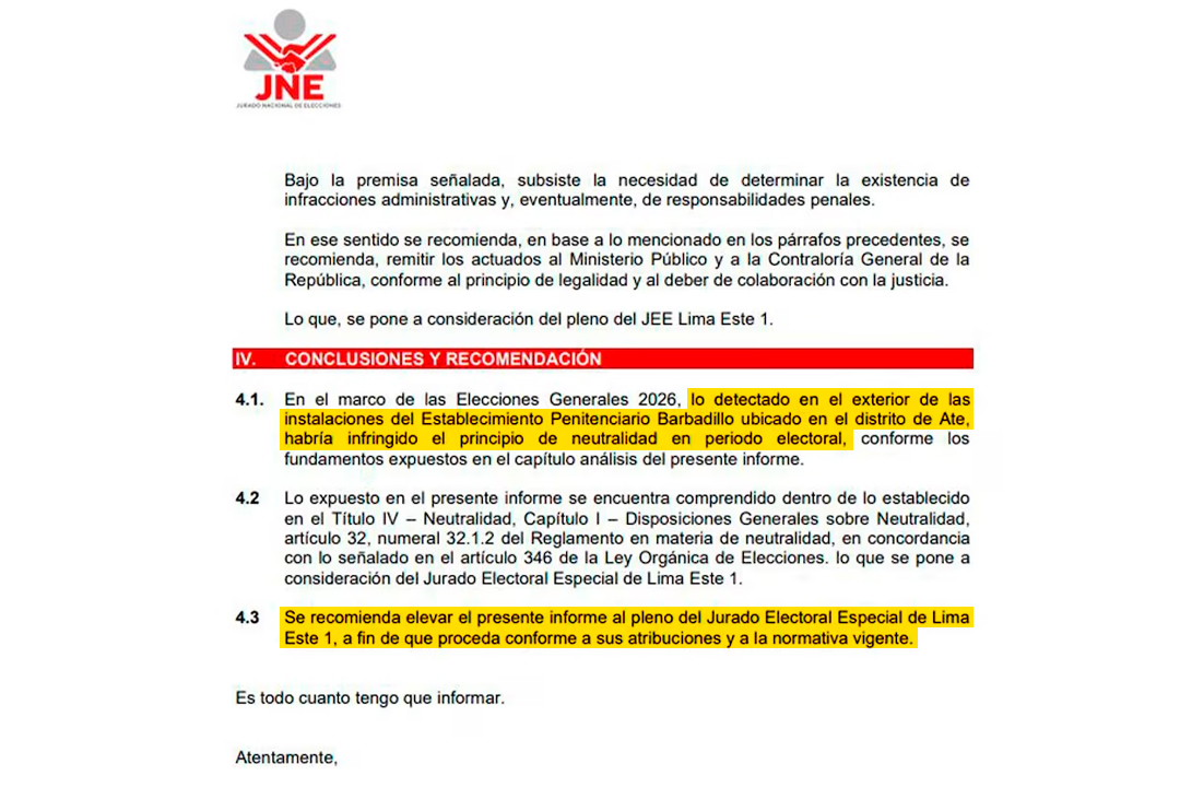 Conclusiones y recomendaciones del JEE Lima Este.