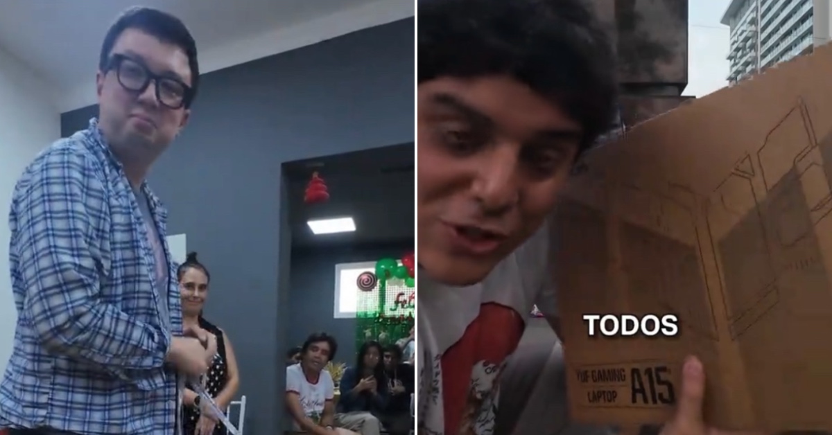 Phillip Chu Joy deja boquiabiertos a sus trabajadores con canasta navideña que incluye laptop gamer