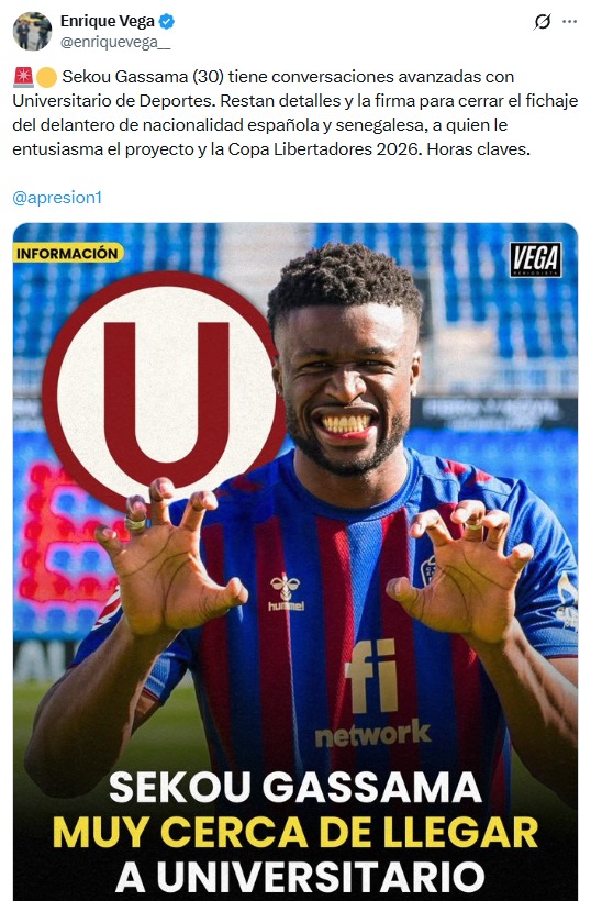 Sekou Gassama est� cerca de ser jugador de Universitario.