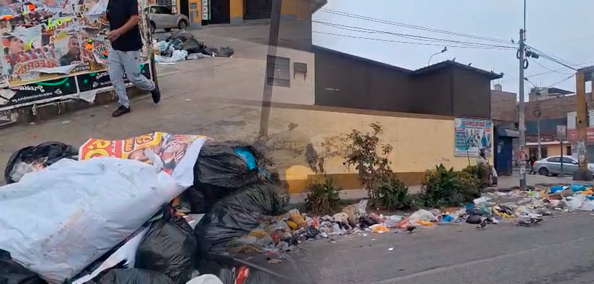 Mont�culos de basura al lado de C.S. T�pac Amaru de Villa.