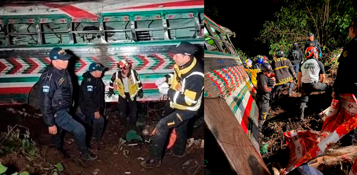 Labores de rescate de v�ctima en accidente en Guatemala.
