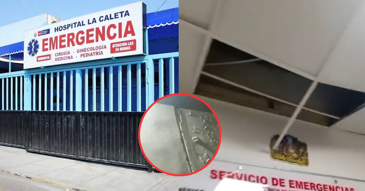 Sismo en Chimbote caus� rotura de una tuber�a que provoc� una inundaci�n en hospital La Caleta.