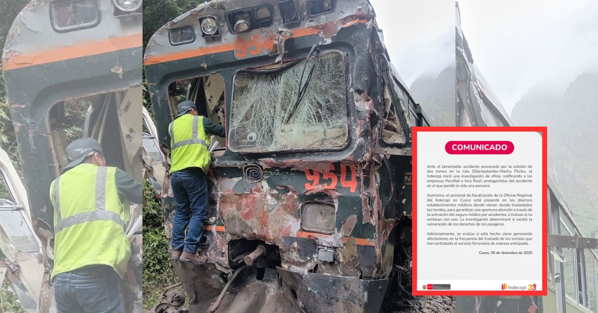 Accidente ferroviario en Cusco: Indecopi inicia investigación a PeruRail e Inca Rail