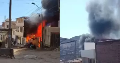 Incendio registrado en asentamiento humano del Rmac.