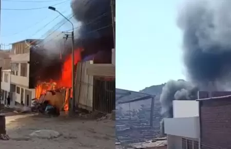 Incendio registrado en asentamiento humano del Rmac.