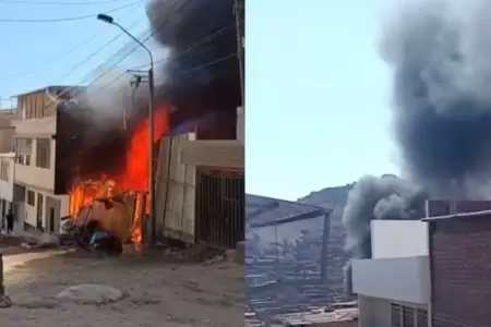 Incendio registrado en asentamiento humano del Rmac.
