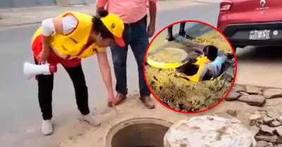 Joven que intentaba robar cables de la va pblica fue hallado dentro del buzn.