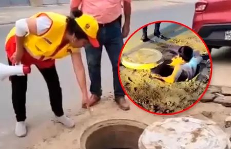 Joven que intentaba robar cables de la va pblica fue hallado dentro del buzn.