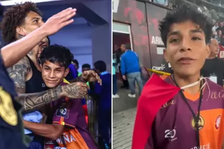 Paolo Guerrero regala su camiseta a Pol Deportes