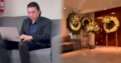 Joven rinde examen en velorio de su padre.